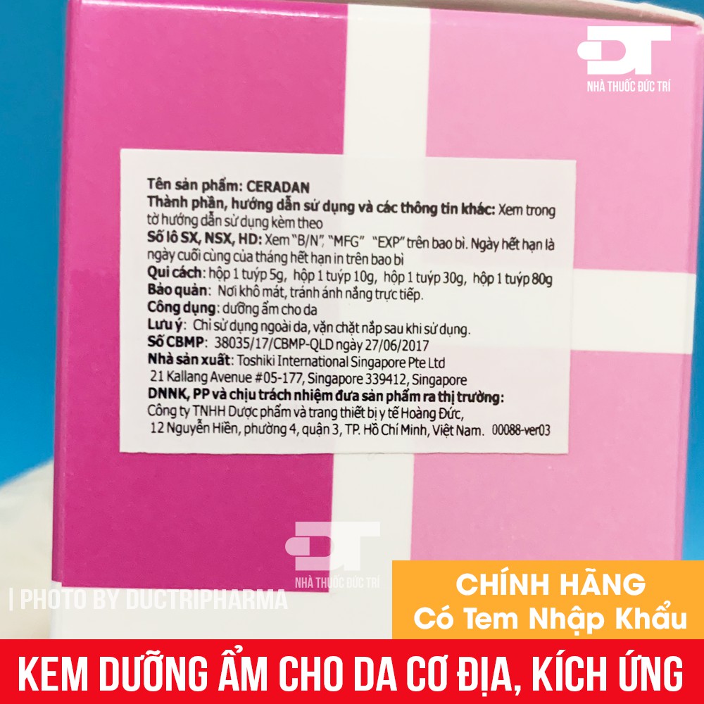 Kem dưỡng ẩm Ceradan chăm sóc da chàm thể tạng, da khô, kích ứng