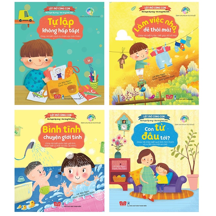 SÁCH - Kỹ năng đầu đời cho bé - Lật mở cùng con (Trọn bộ 4 cuốn)