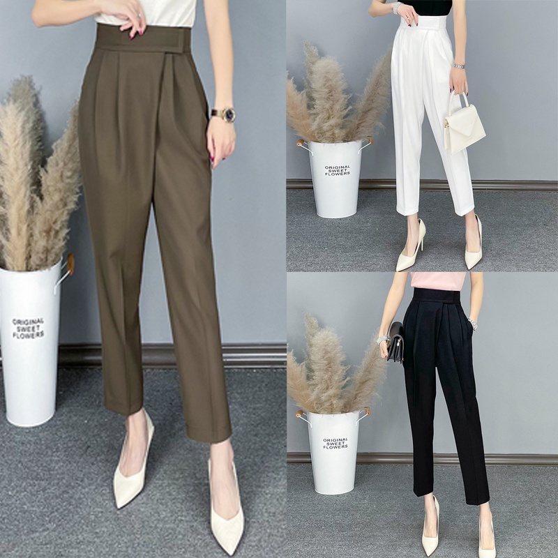 Quần Tây nữ công sở dáng baggy ống đứng- lưng cao kiểu mới- Hàn Quốc- Chất vitex mềm mịn QS36
