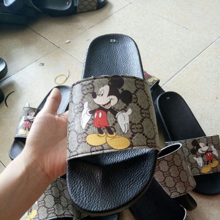 Dép nam in mickey đế cao full size 38-43