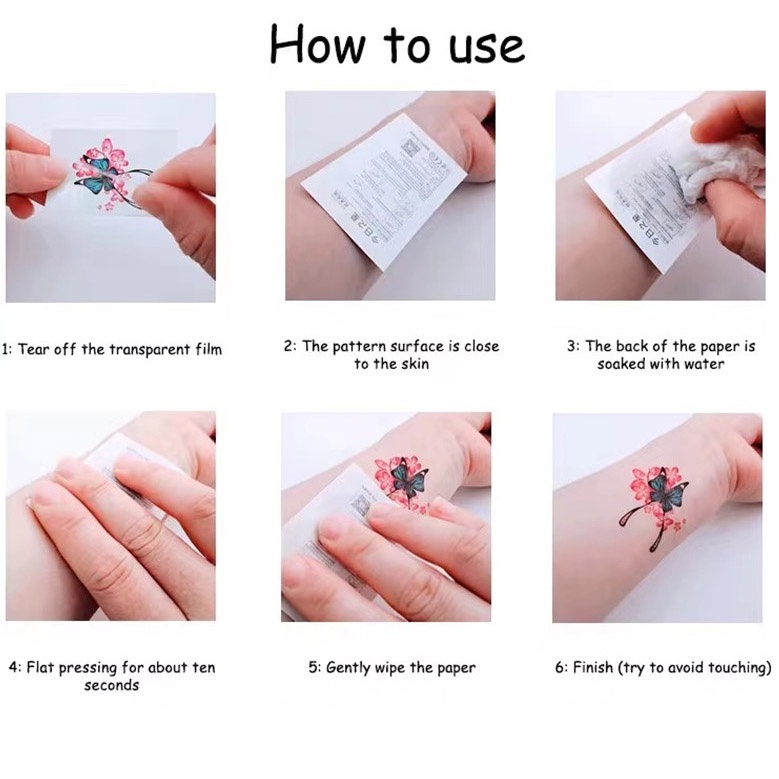 1 Miếng Dán Hình Xăm 3D Chống Thấm Nước Nhiều Phong Cách Độc Đáo