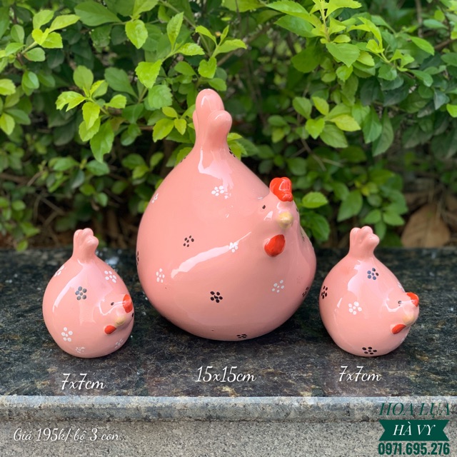 Bộ con vật decor | Set 3 bạn gà