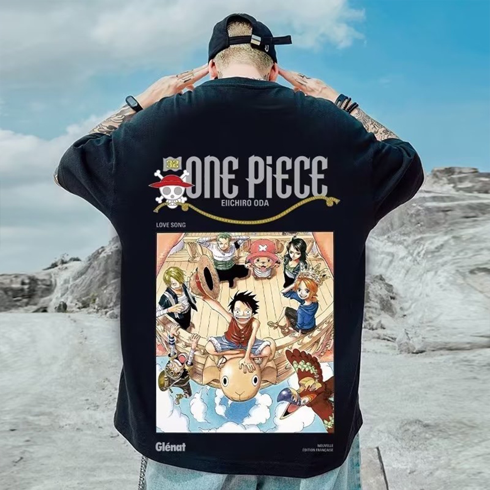 Áo thun, áo phông tay lỡ form rộng anime hoạt hình one piece