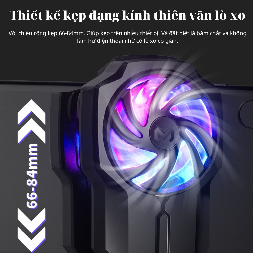 [Mã ELHA22 giảm 5% đơn 300K] Memo FL05 - LED RGB | Quạt tản nhiệt gaming cho điện thoại