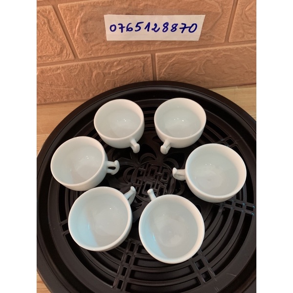 Tách trà cành sứ trắng