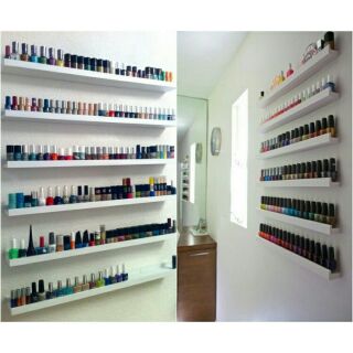 Kệ Nail sơn móng tay treo tường 60cm có gờ chặn