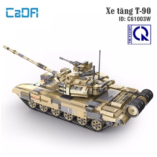 Đồ chơi lắp ráp technic mô hình xe tăng t90 - cada c61003w có điều khiển từ xa
