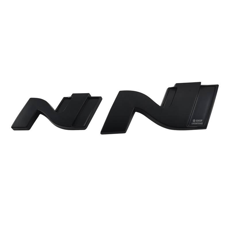 Logo dán trang trí xe hơi Hyundai hình chữ N làm từ kim loại sang trọng