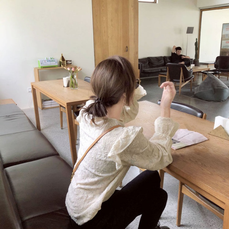 Áo Sơ Mi Nữ Tay Dài Ống Loe Ngọt Ngào Hợp Thời Trang