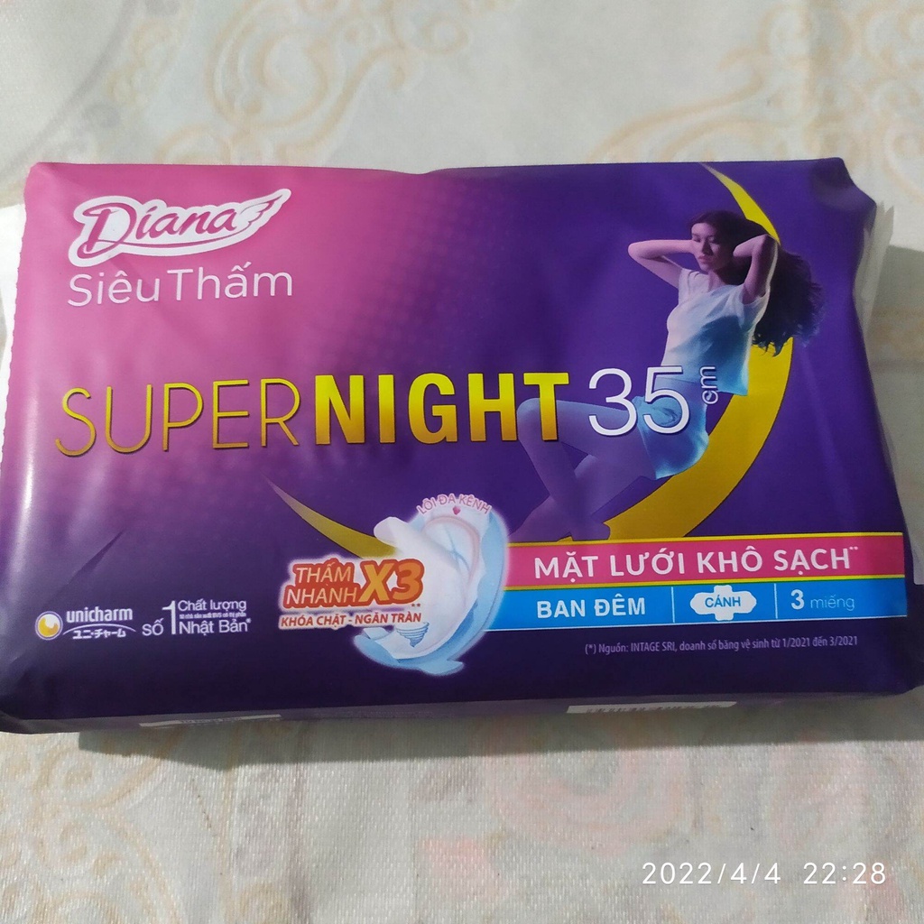 Băng Vệ Sinh Diana Siêu Thấm Supernight 35cm