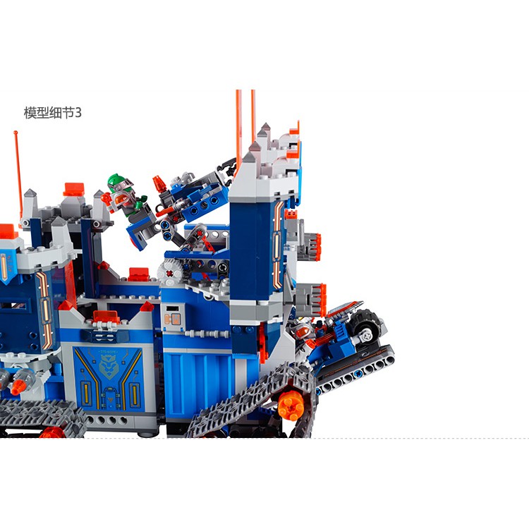 Đồ chơi lắp ráp xếp hình Non lego Nexo Knights thành trì di động Hiệp Sĩ Axl Aaron Clay Xe Bela 10490.