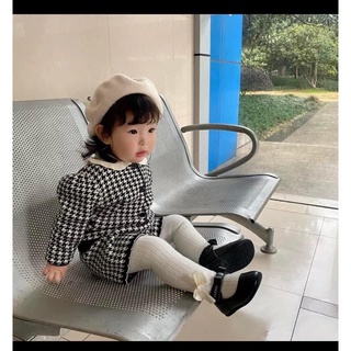 Set len dạ ziczac bé gái