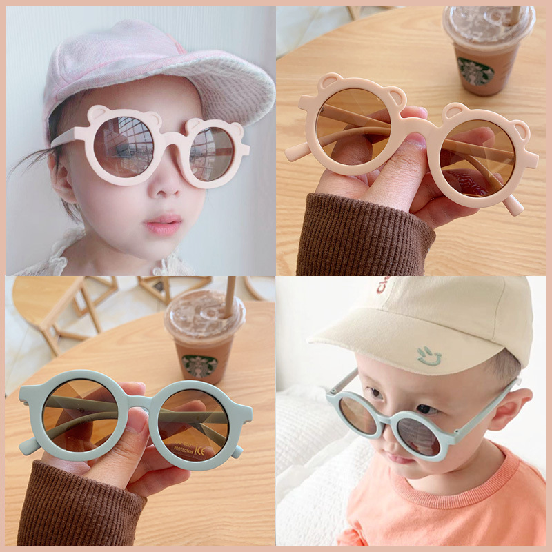 Kính Mát Gọng Hình Gấu Đáng Yêu Chống Tia UV400 Cho Bé