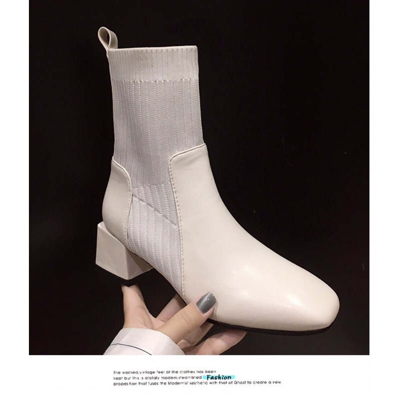 [💥 Ảnh Thật Phía Cuối] Boot Da Mix len Siêu Xinh Cho Mùa Đông❄️ | BigBuy360 - bigbuy360.vn