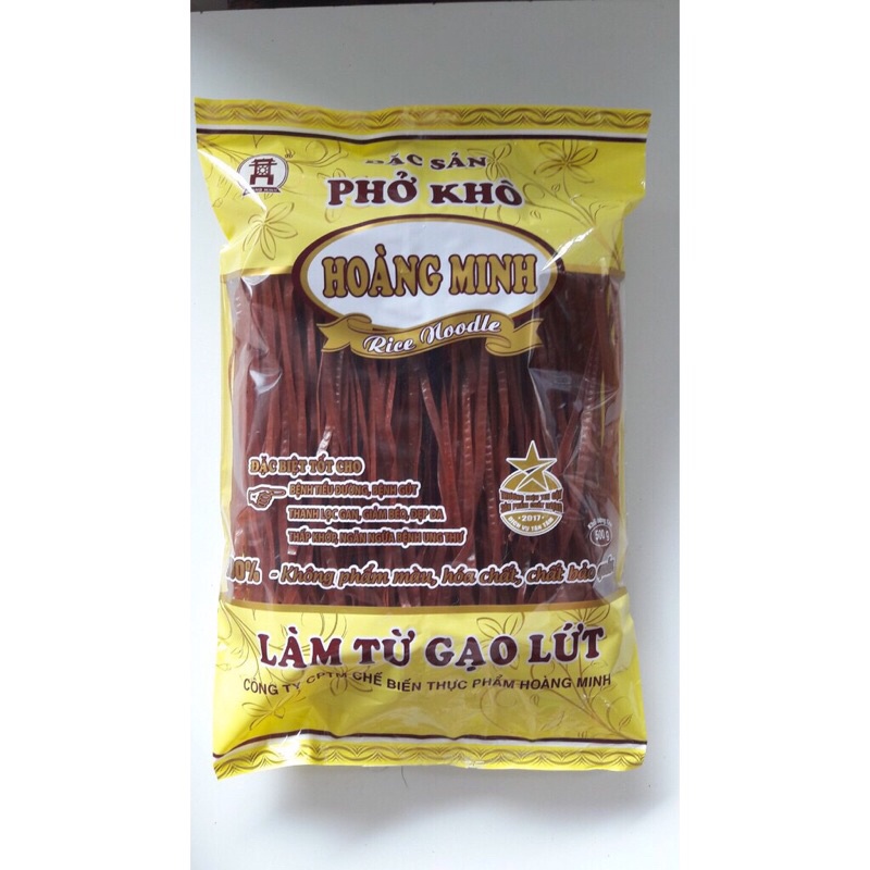 Mì/phở/hủ tiếu gạo lứt đỏ 100% nguyên cám Hoàng minh thực dưỡng eatclean, healty (500g)