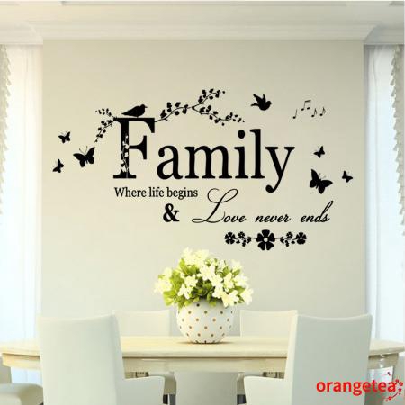 Nhãn dán tường trang trí in chữ Where life begins