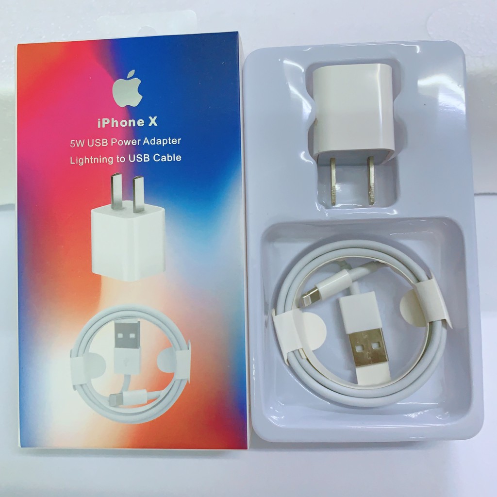 bộ củ và cáp sạc iphone X zin linh kiện fullbox