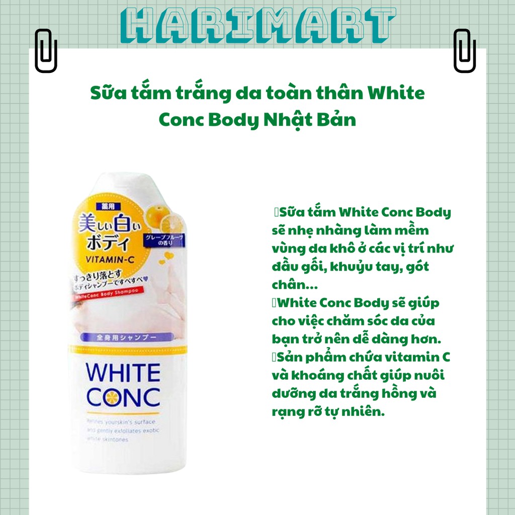 Sữa tắm trắng da toàn thân White Conc Body Nhật Bản