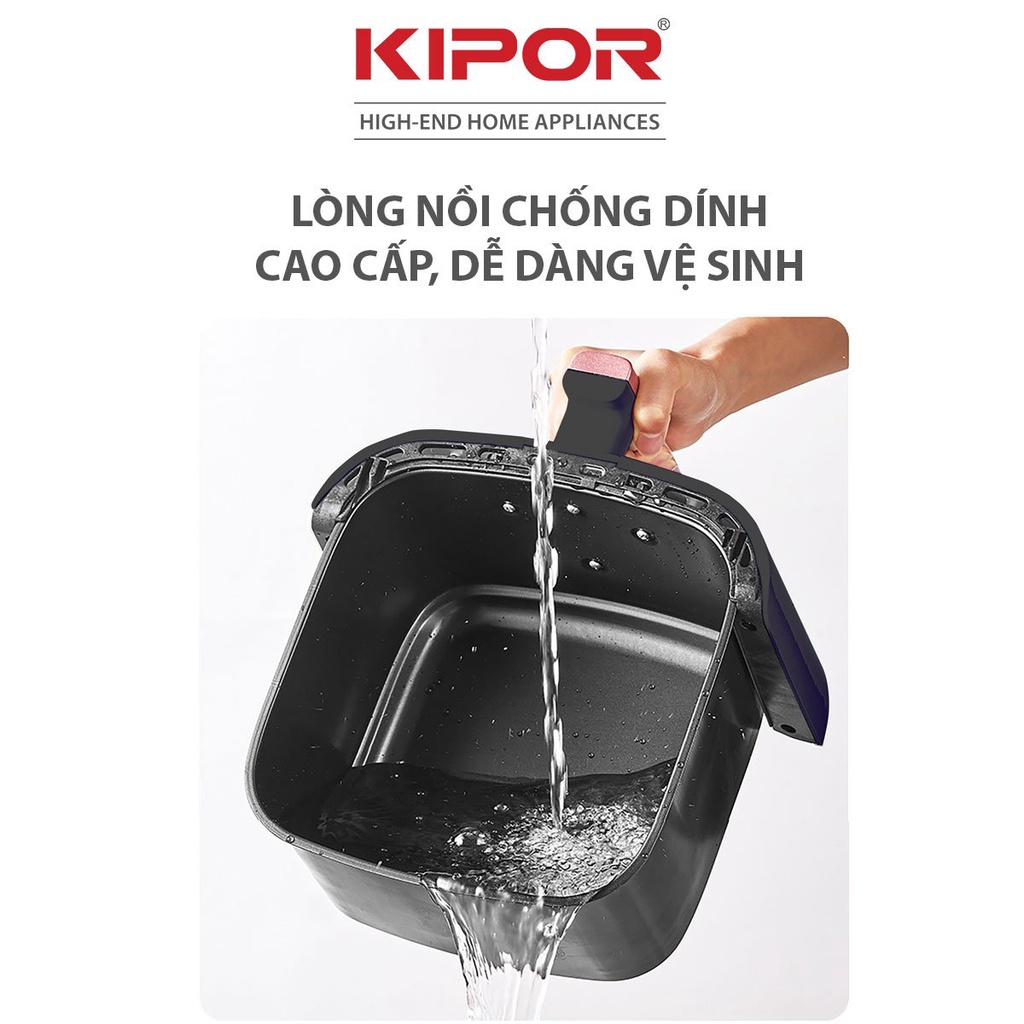 Nồi chiên không dầu điều khiển cơ KIPOR KP-AF632 dung tích 6 lít công suất mạnh 1700W chiên đa năng - Hàng chính hãng