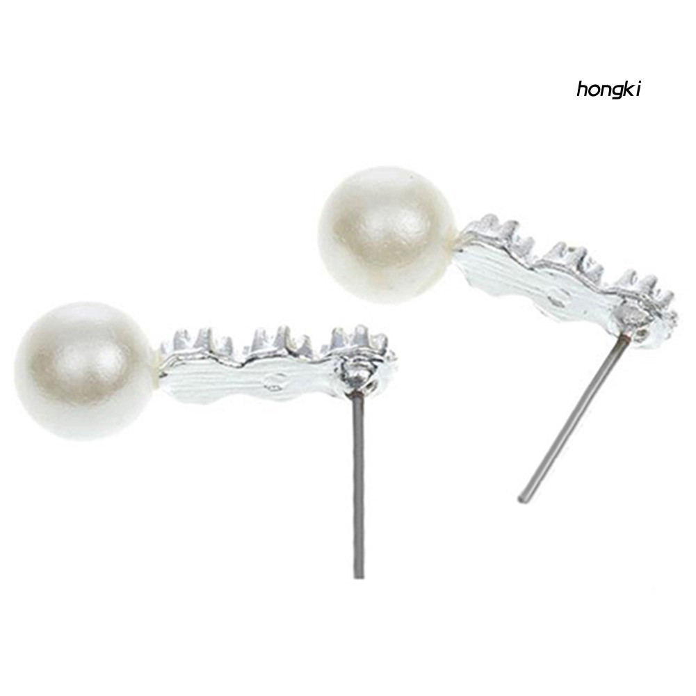 Khuyên tai đính ngọc trai giả màu trắng dành cho nữ