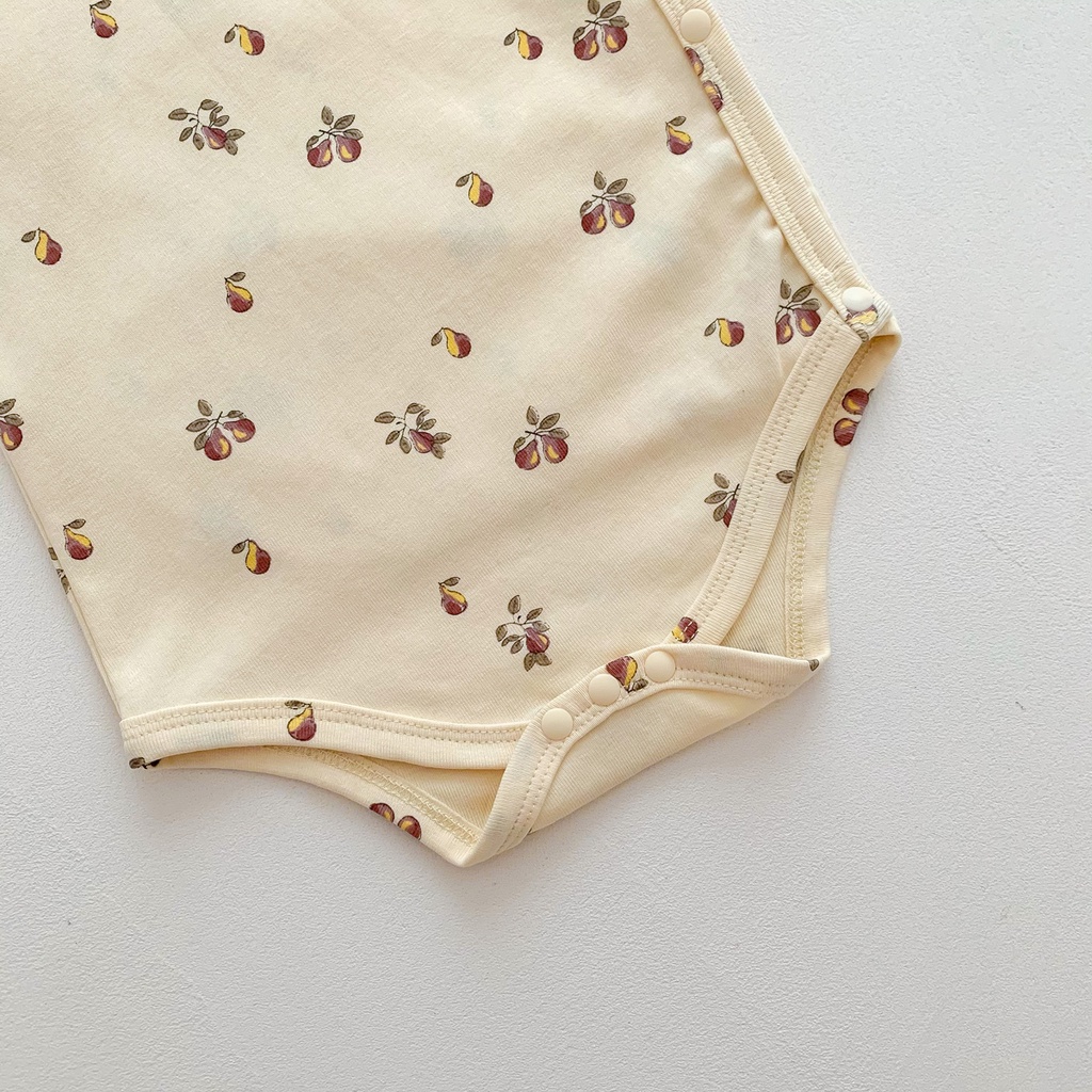 Áo Liền Quần Ngắn Tay In Hoa Thời Trang Mùa Hè Cho Bé Trai/Bé Gái Sơ Sinh