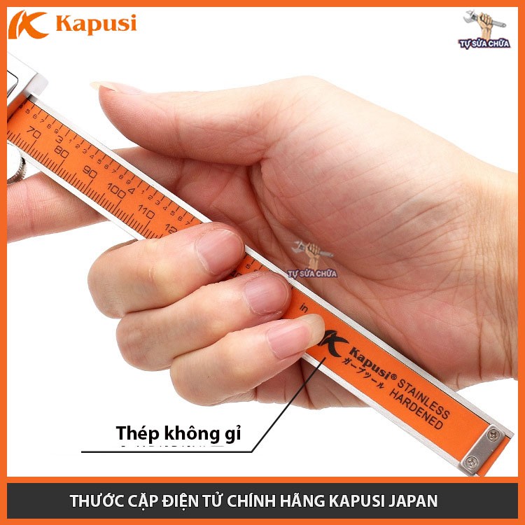 Thước kẹp điện tử Kapusi 150 mm chính xác - chuyên dụng đo lường cho kĩ thuật chính xác cao, công nghê Nhật Bản