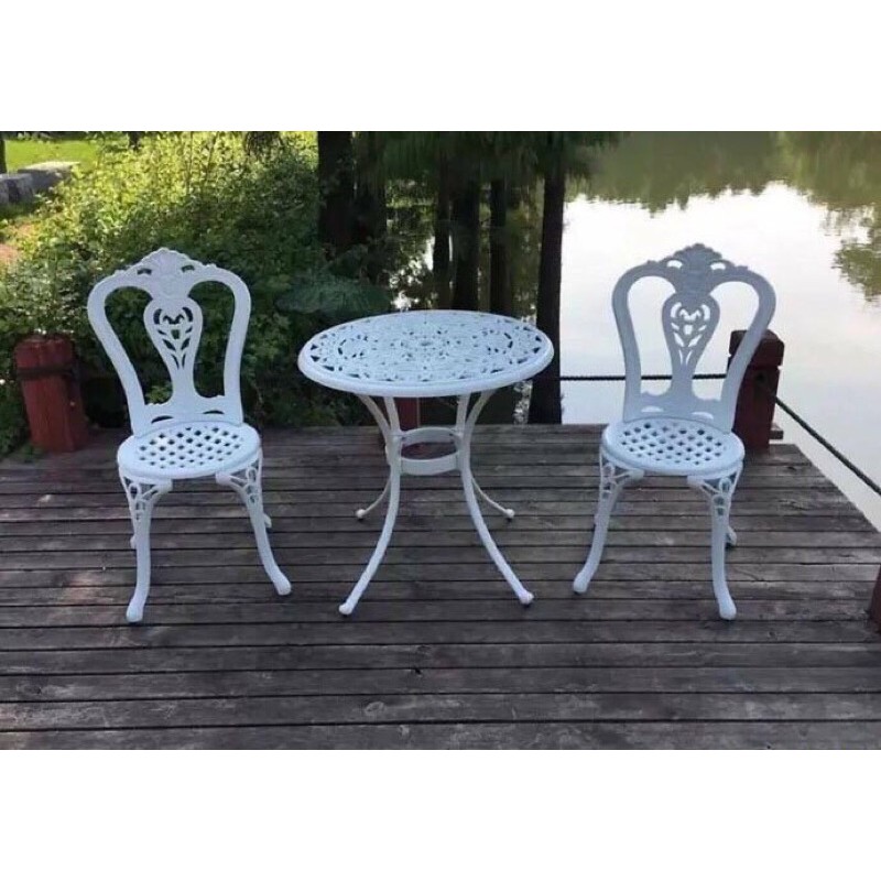Bộ bàn ghế ban công nhôm đúc 1 bàn 2 ghế