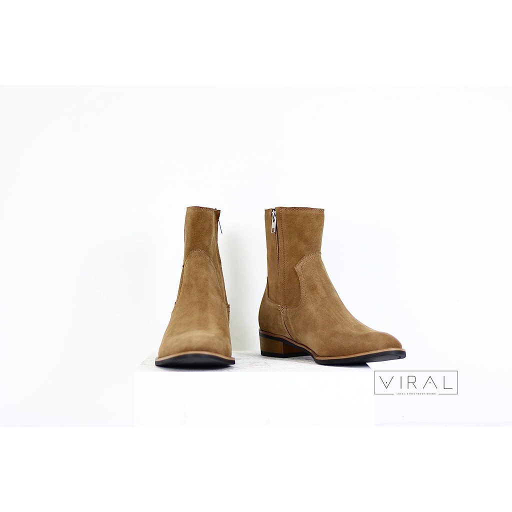 Giày nam Zip Boots Khóa Kéo Streetwear Da Bò Lộn Đế Phíp Cao Cấp BẢO HÀNH 12 THÁNG .Tặng Phụ Kiện | BigBuy360 - bigbuy360.vn