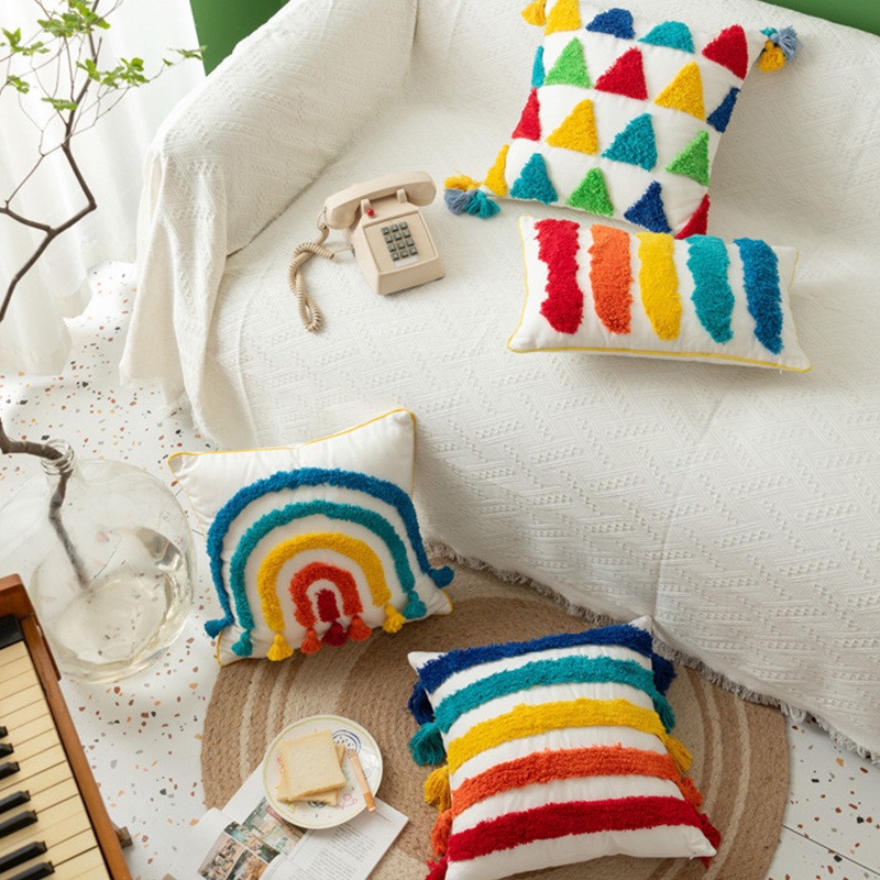 Xiangbao Vỏ Gối Tua Rua Đầy Màu Sắc Morocco