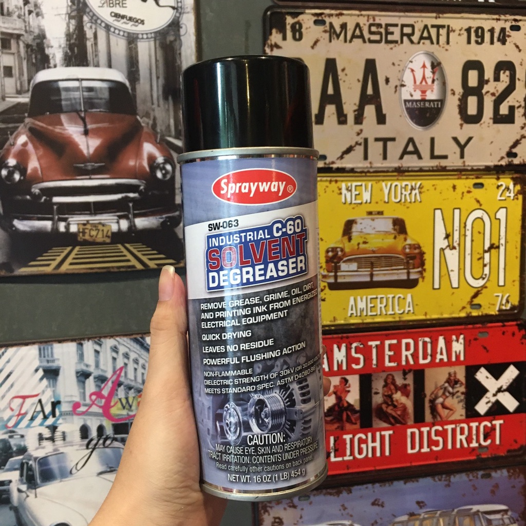 Chai Tẩy Dầu Máy, Mực Nước, Băng Keo Các Loại Sprayway Solvent  454g chamsocxestore