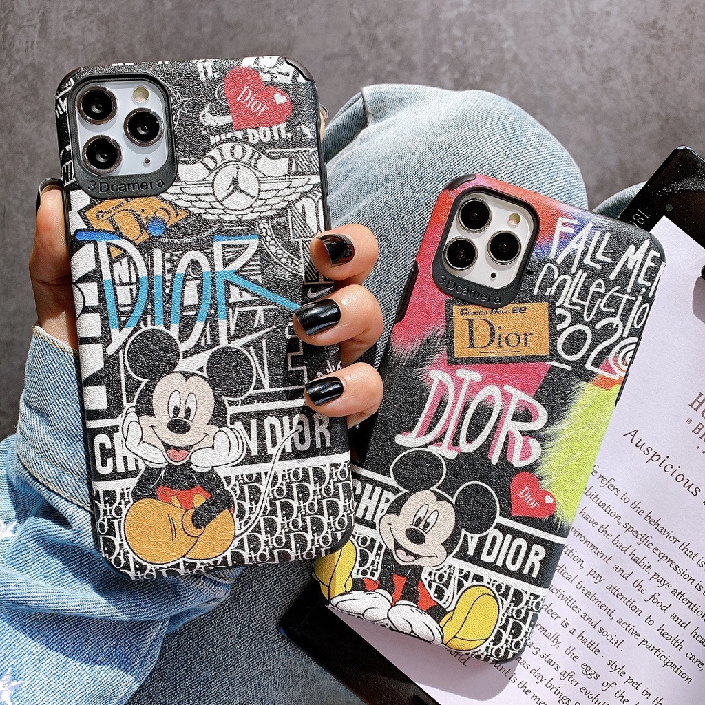Ốp Lưng Da IMD Mickey Dior - R142