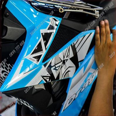Decal Xe Máy - Tem Trùm Satria, Raider King Drag Siêu Ngầu