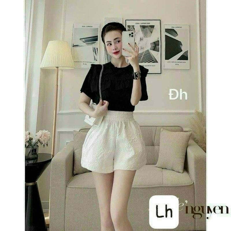 Quần Short Nữ, Quần Đùi Bồng 3D rập nổi Thoitrangmoon