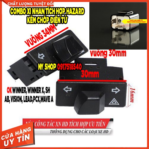 ❄️ COMBO Công tắc xi nhan tích hợp ưu tiên HAZARD chế các loại xe honda, yamaha ❄️