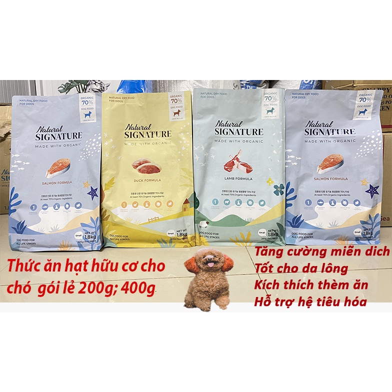 Gói lẻ thức ăn hạt hữu cơ cho chó Natural Signature