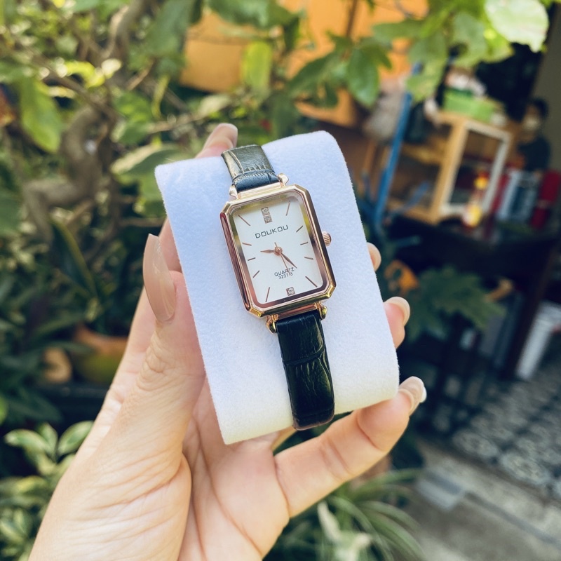 Đồng hồ nữ mặt chữ nhật nhỏ 26mm dây da SULAMIN đẹp phong cách vintage