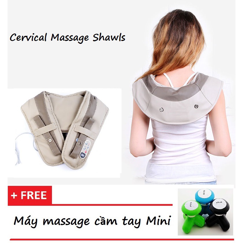 ❤️ HOTSALE ❤️ Đai đeo massage vai cổ gáy + TẶNG máy mát xa cầm tay MINI