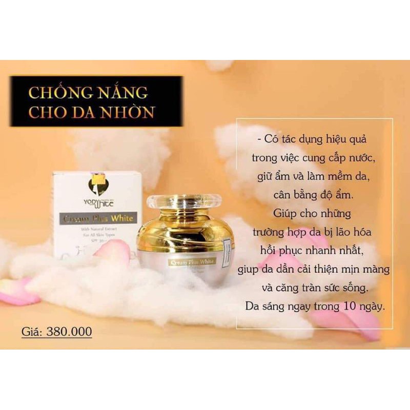 [FREESHIP+ TẶNG BỘ ĐỒ PIZAMA]-Kem Cream Plus White dưỡng da chống nắng da nhờn Yody White Phương Anh