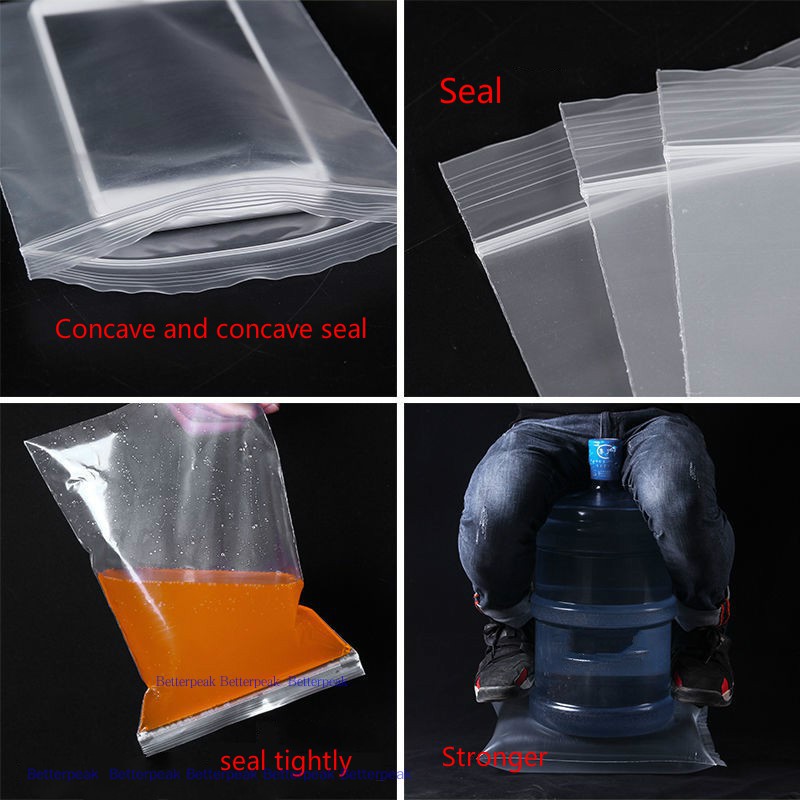 Ziplock Transparent Plastics Package Resealable Storage Bag