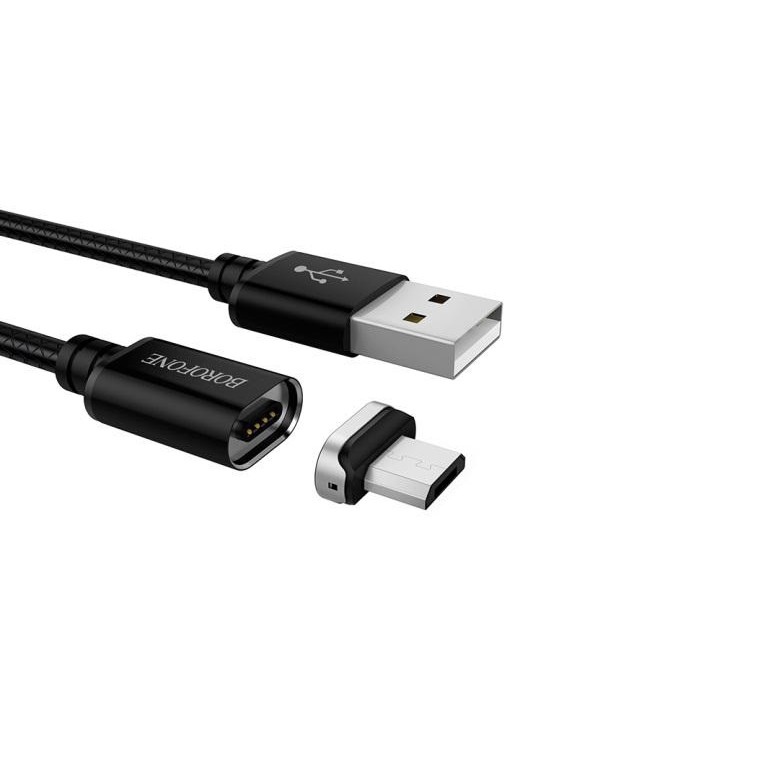 Cáp sạc Android nam châm chính hãng Borofone BU1, cáp sạc từ tính cổng Micro Usb