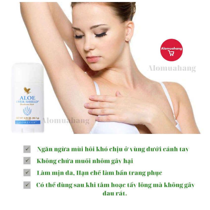 ✅ [Chính Hãng Kèm Quà Tặng] Lăn Khử Mùi Nha Đam Aloe Ever-Shield - Alomuahang