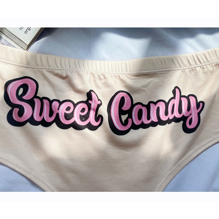 DUNEA Quần lót in chữ màu sắc tương phản phong cách cổ điển