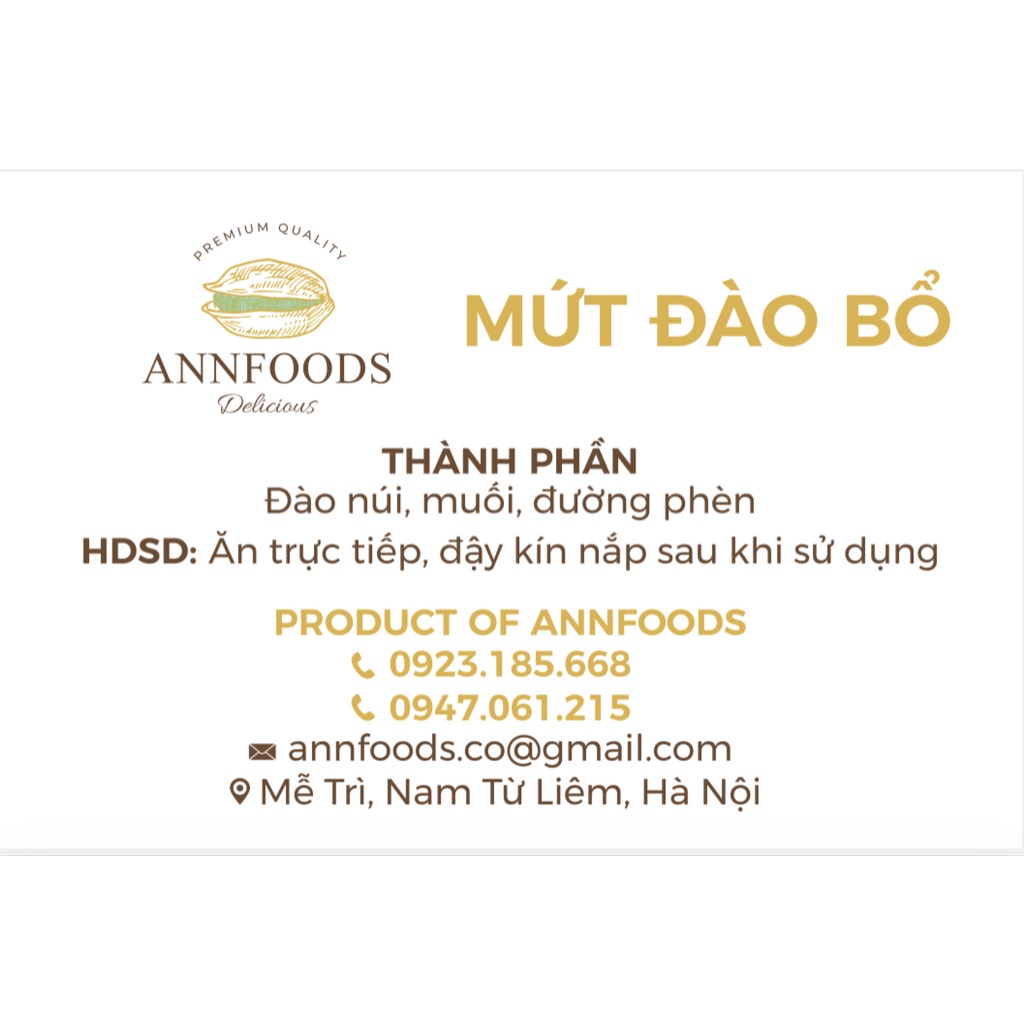 Mứt Đào Bổ Mứt Đào Bổ Sấy Dẻo Chuẩn Vị Chua Chua Ngọt Ngọt Phù Hợp Giảm Cân  - Annfoods