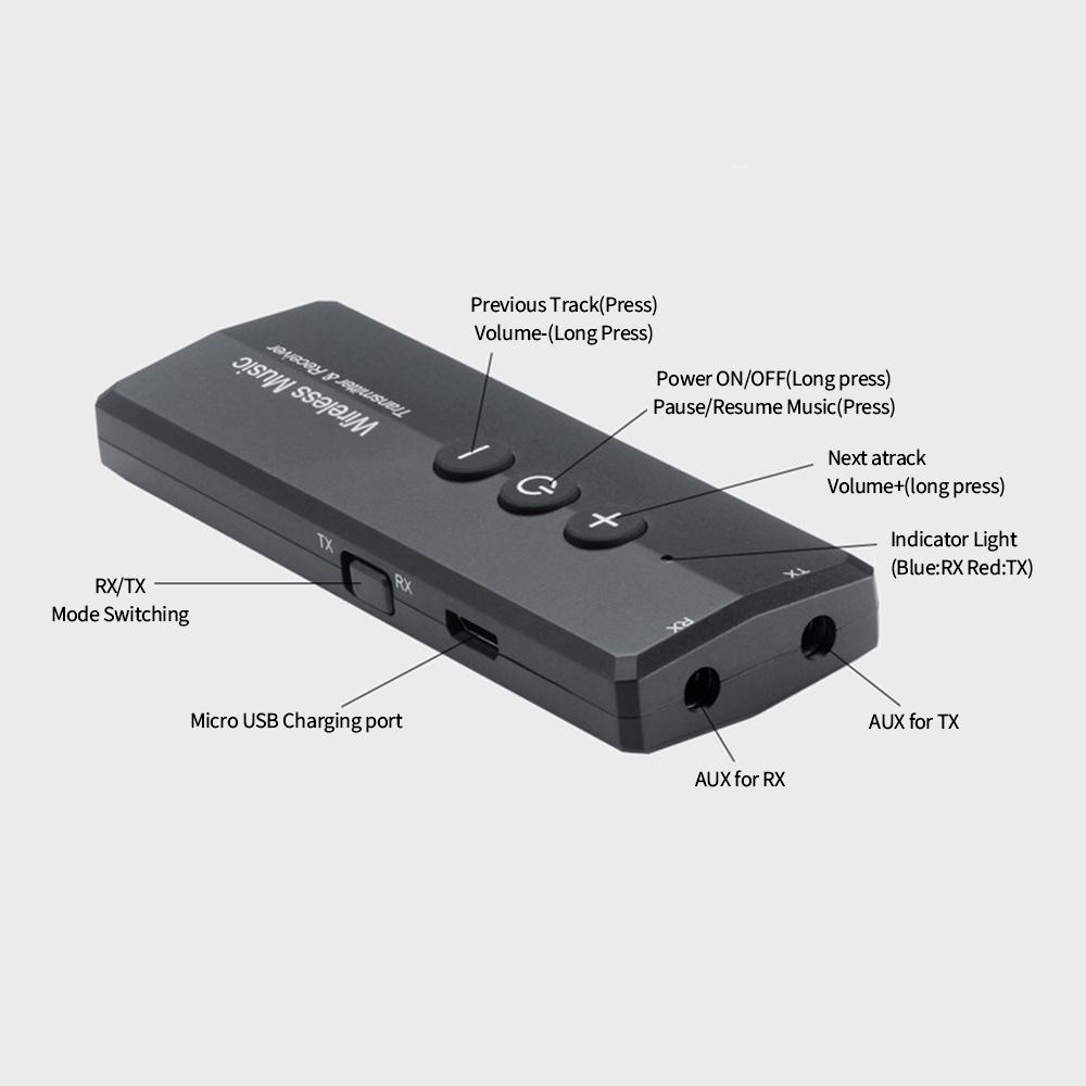Bộ thu phát Bluetooth 5.0 3.5 3.5mm Aux Jack Âm thanh nổi Âm thanh Âm thanh Bộ chuyển đổi không dây