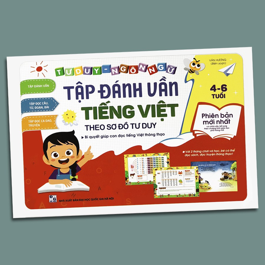 Sách - Tập Đánh Vần Tiếng Việt - Bí Quyết Giúp Con Đọc Tiếng Việt Thông Thạo 4-6 tuổi (Phiên bản 124 trang)