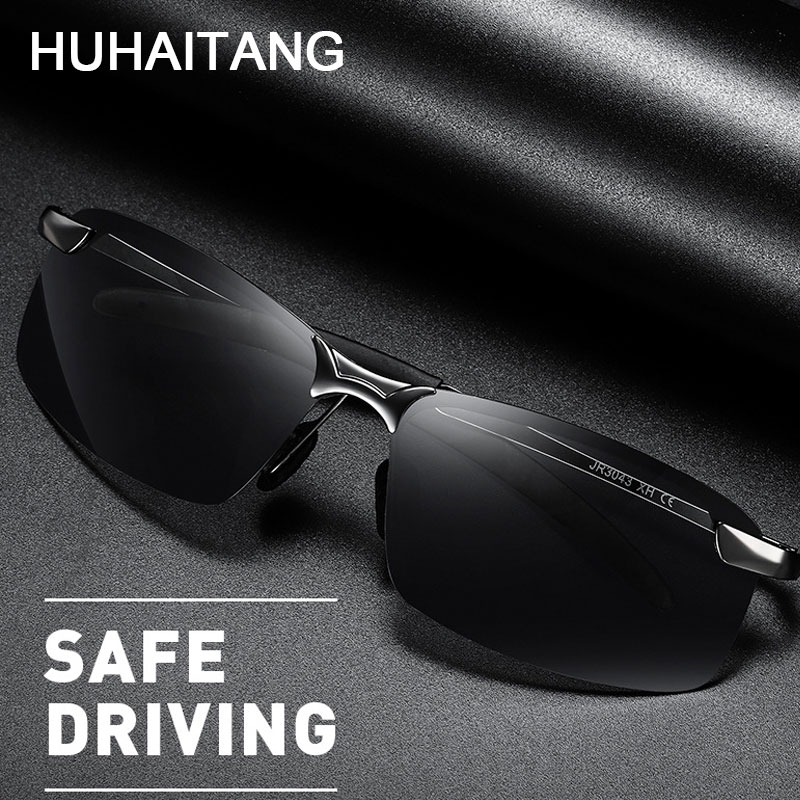 Kính râm tròng vuông không viền phân cực sang trọng cho nam | BigBuy360 - bigbuy360.vn