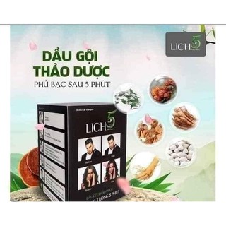 [Mã giảm 10% đơn 199K] Dầu Gội Thảo Dược Đen Tóc Lich5 Hộp 10 gói