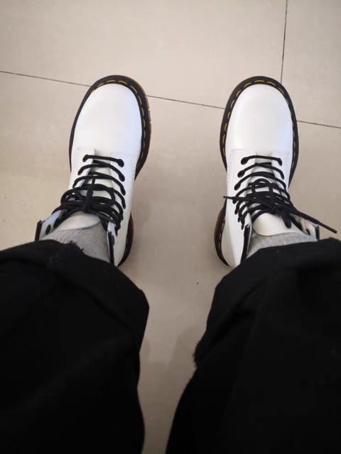 (CÓ SẴN TRẮNG + Video, Ảnh thật) Giày High Boot DR Da Cao Cấp đế mỏng