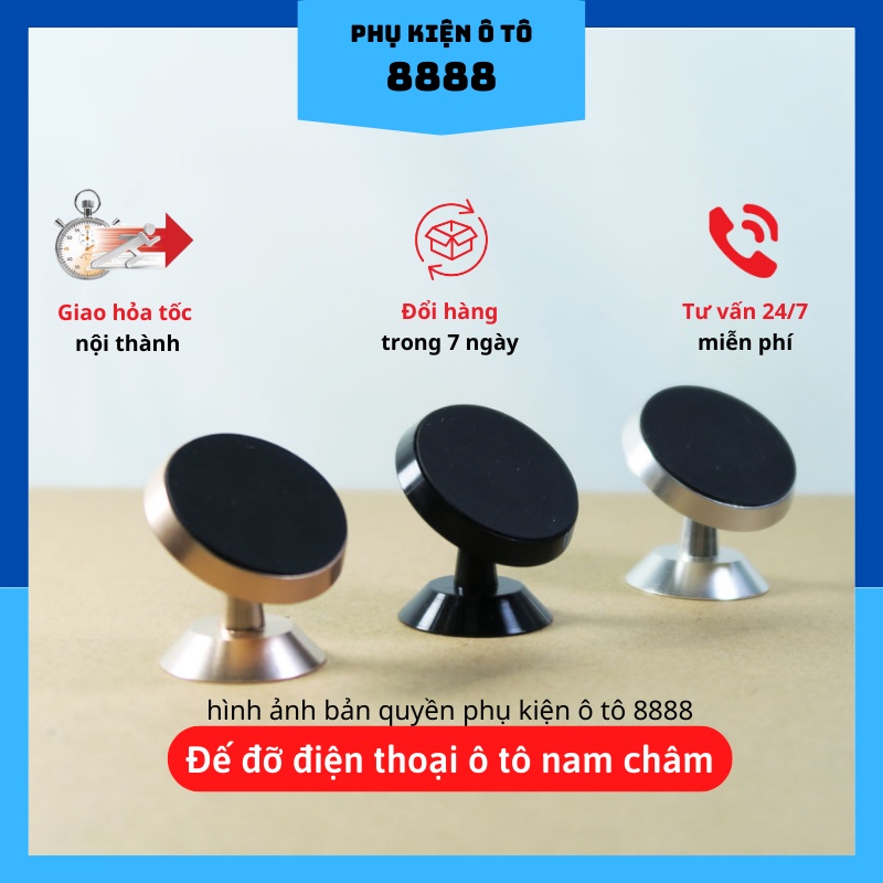 Giá đỡ điện thoại nam châm trên ô tô, kim loại, xoay 360 độ, lực hút mạnh, siêu bền, siêu chắc, phù hợp mọi điện thoại