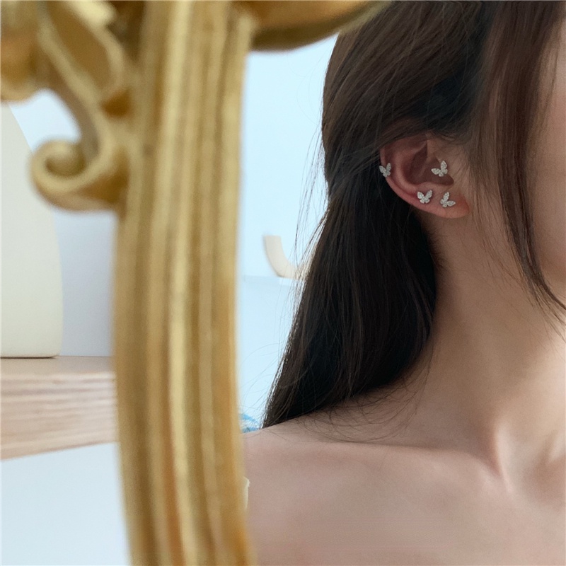 Đôi Bông Tai Hình Bướm Zircon Mới 2022 Không Gây Dị Ứng Dành Cho Nữ